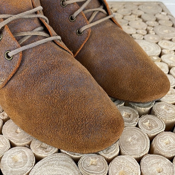 Vintage Shoe Company Distressed Brown Soft Leather Lace Up Ankle Booties 9 - Picture 11 of 16